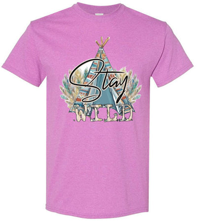 Stay Wild Native American Navajo Southwestern Graphic Tee Shirt Top