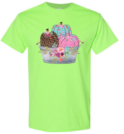 Pastel Pumpkin Basket Fall Tee Shirt Top T-Shirt