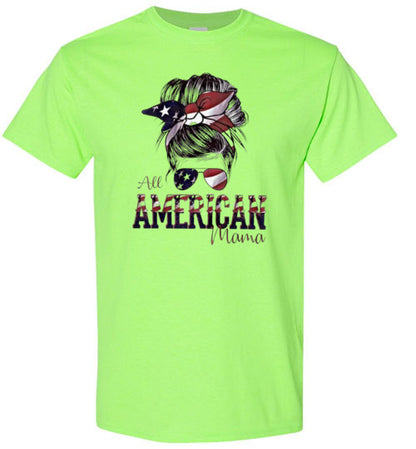 All American Mama T-Shirt Graphic Tee Shirt Top