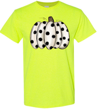 Polka Dot Pumpkin Fall Halloween Shirt Top T-Shirt