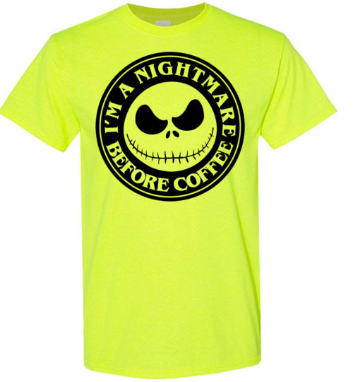 Nightmare Before Coffee Graphic Tee Shirt Top T-shirt Halloween Funny Fall