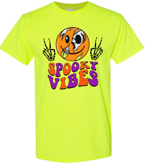 Spooky Vibes Halloween Trick Or Treat Graphic Tee Shirt Top