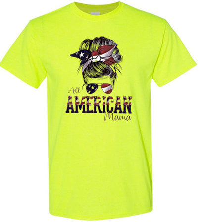 All American Mama T-Shirt Graphic Tee Shirt Top