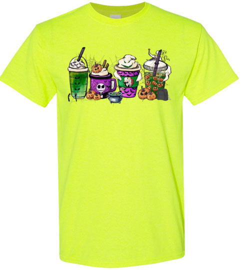 Halloween Starbucks Latte Cappachino Coffee Graphic Tee Shirt Top