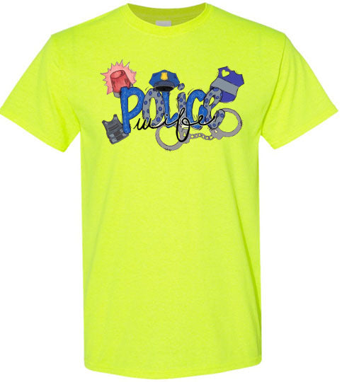 Police Wife Tee Shirt Top T-Shirt
