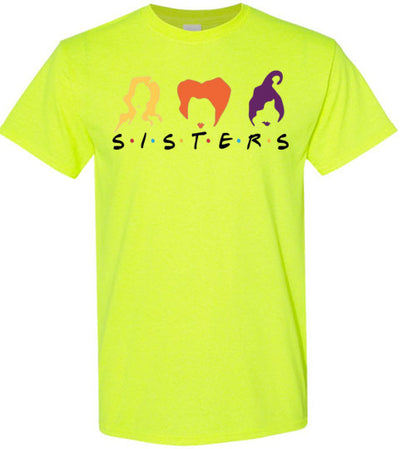 Witch Sisters Halloween Fall Graphic Tee Shirt Top