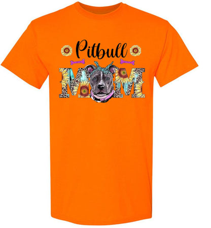 Pitbull Dog Mom Graphic Tee Shirt Top T-Shirt
