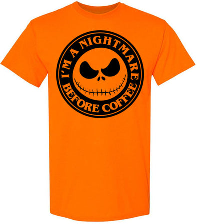 Nightmare Before Coffee Graphic Tee Shirt Top T-shirt Halloween Funny Fall