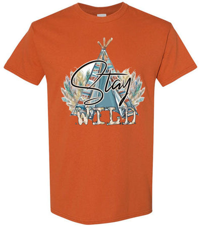 Stay Wild Native American Navajo Southwestern Graphic Tee Shirt Top