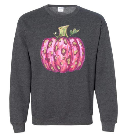 Pink Leopard Pumpkin Fall Graphic Sweatshirt