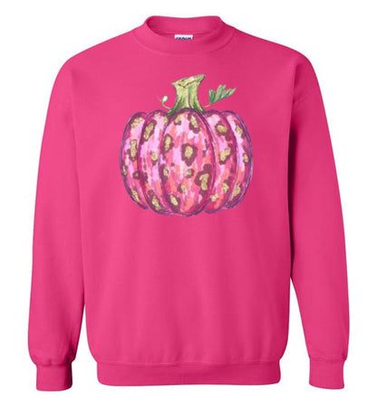 Pink Leopard Pumpkin Fall Graphic Sweatshirt