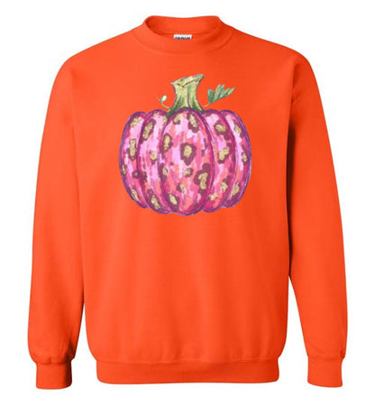 Pink Leopard Pumpkin Fall Graphic Sweatshirt