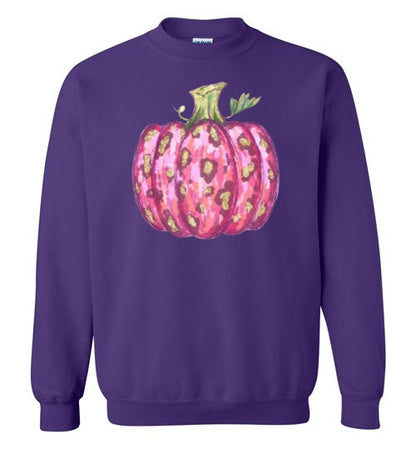 Pink Leopard Pumpkin Fall Graphic Sweatshirt