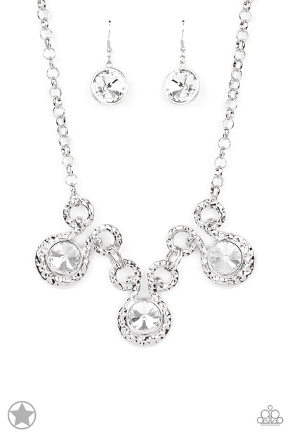 Hypnotized - Silver Blockbuster Necklace Earring Jewelry Set 017