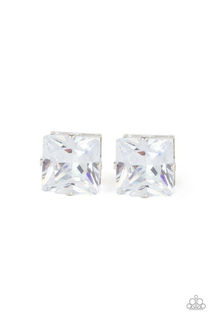 Times Square Timeless - White Earrings Paparazzi Jewelry Accessories 3263