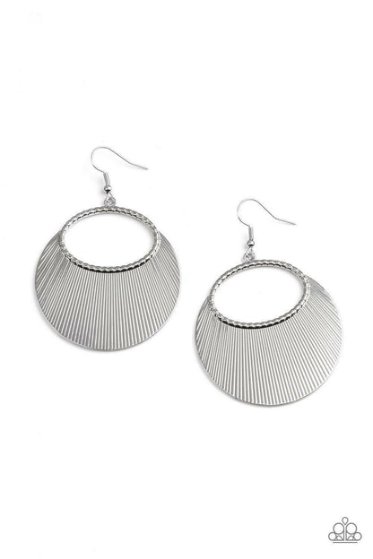 Fan Girl Glam - Silver Earrings Paparazzi Jewelry Accessories 3262