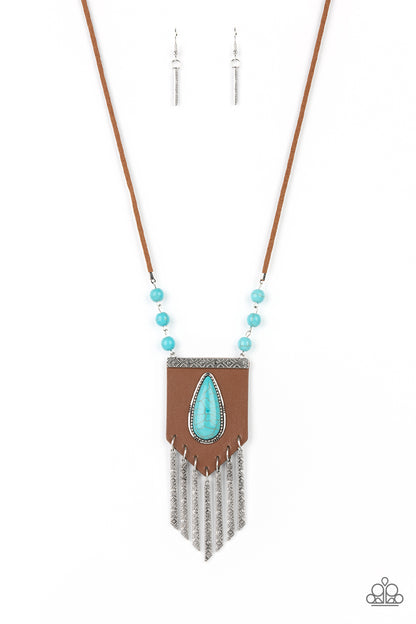 Enchantingly Tribal - Blue South Western Necklace 25418