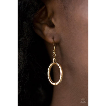 Boldly Bronx - Gold Necklace Earrings 753
