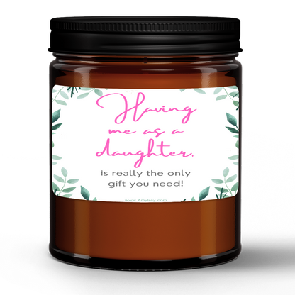 Funny Mother Father Daughter Natural Wax Candle Gift