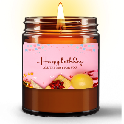 Happy Birthday All The Best For You Natural Wax Candle Gift