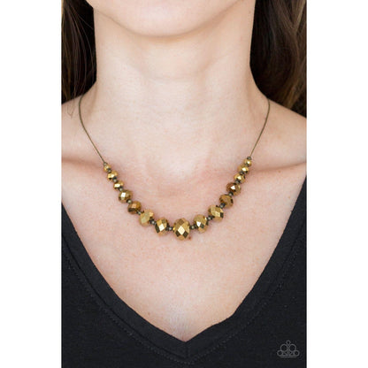 Crystal Carriages – Brass Necklace