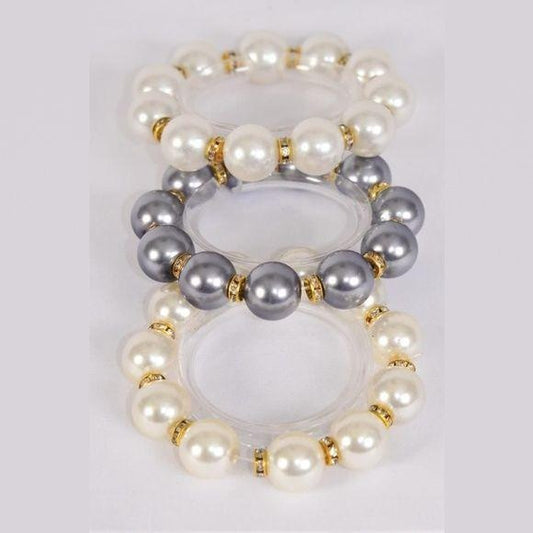 ABS Pearl Rhinestone Bracelet 0297