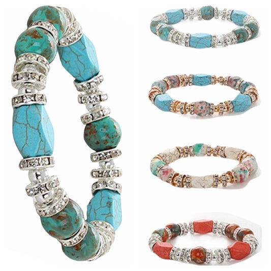 Gemstone Beaded Stretch Bracelet