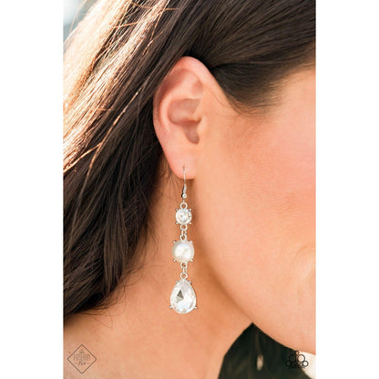 Unpredictable Shimmer - White Earrings Fashion Fix 721