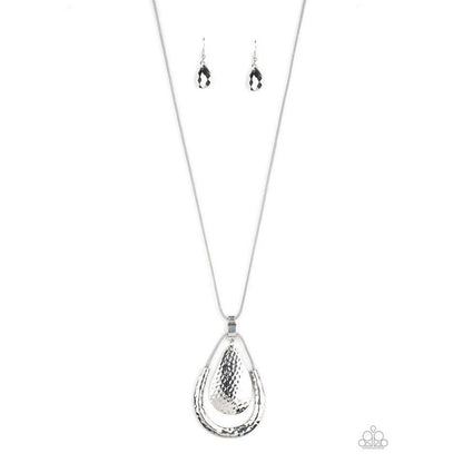 Paparazzi Necklace Texture Trekker - Silver Necklace 842