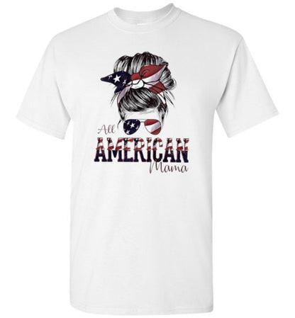 All American Mama T-Shirt Graphic Tee Shirt Top