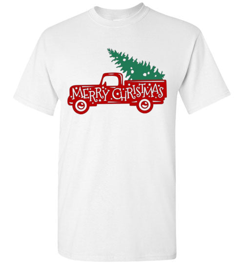 Merry Christmas Tree Old Rustic Farm Tee Shirt Top T-Shirt