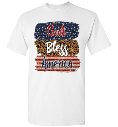 God Bless America Americana USA Tee Shirt Top