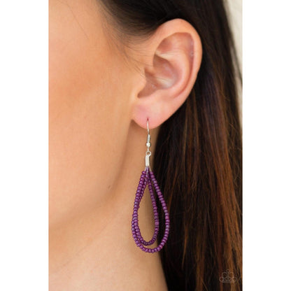 A Standing Ovation Purple Necklace Earring Set Paparazzi Jewelry 1344